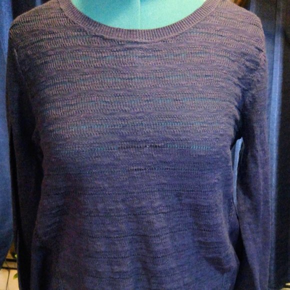Style & Co Mixed Media High-Low Top in Blue Sz PL NWT - Picture 4 of 13